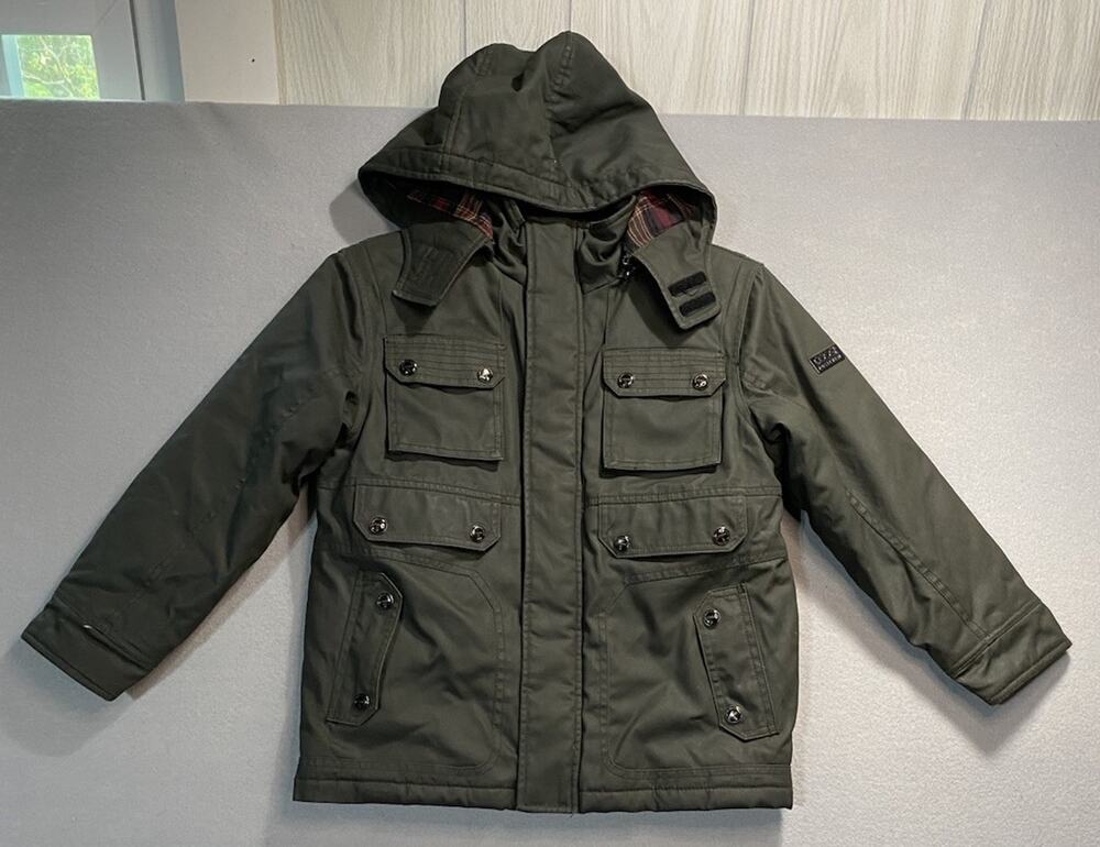 Coogi Jacket Youth Size 7 Green, Logo, Full Zip, Hooded